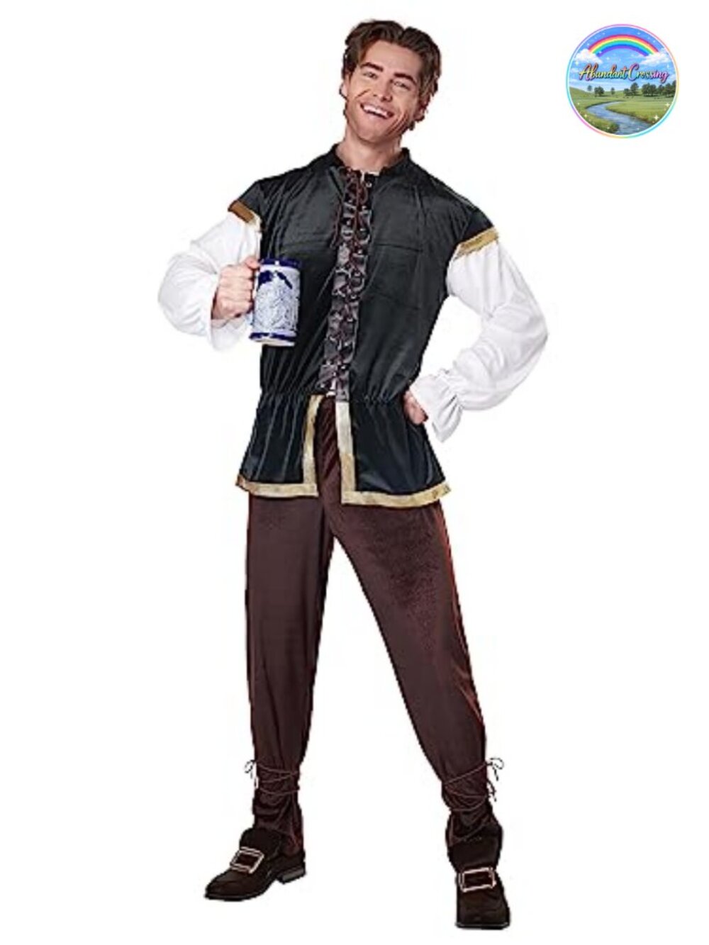 Retro Stewardess Costume Adult Men Shirt Pants